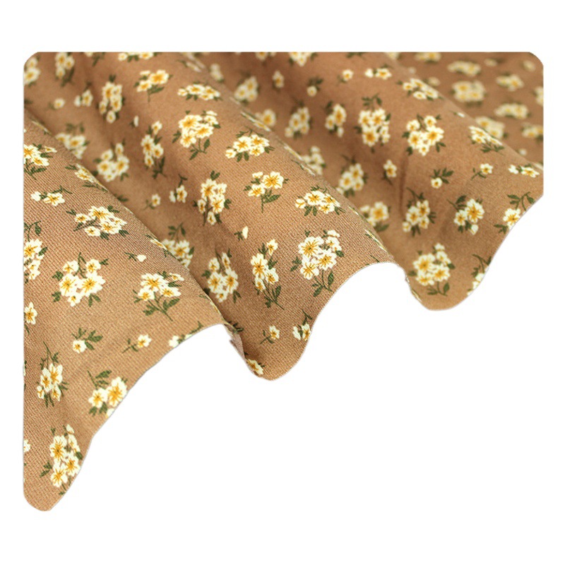 Korean Silk Screen Flower Fabric Skirt Cheongsam Women's Fresh Style Small Floral Polyester Chiffon Fabric Multicolor Cross-border Fabric