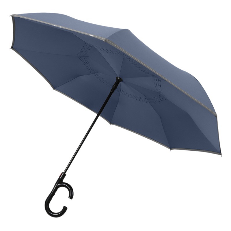 C- type double-layer straight rod full-automatic reverse umbrella for automobile sunshade, sun protection, anti-subcontracting, double-person dual-purpose umbrella for sunshine and rain