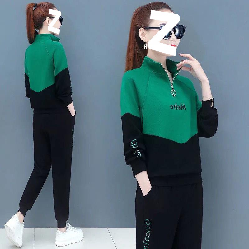 2023 new autumn clothing slimming Young temperament fashion fried street sweater two-piece casual sportswear suit women
