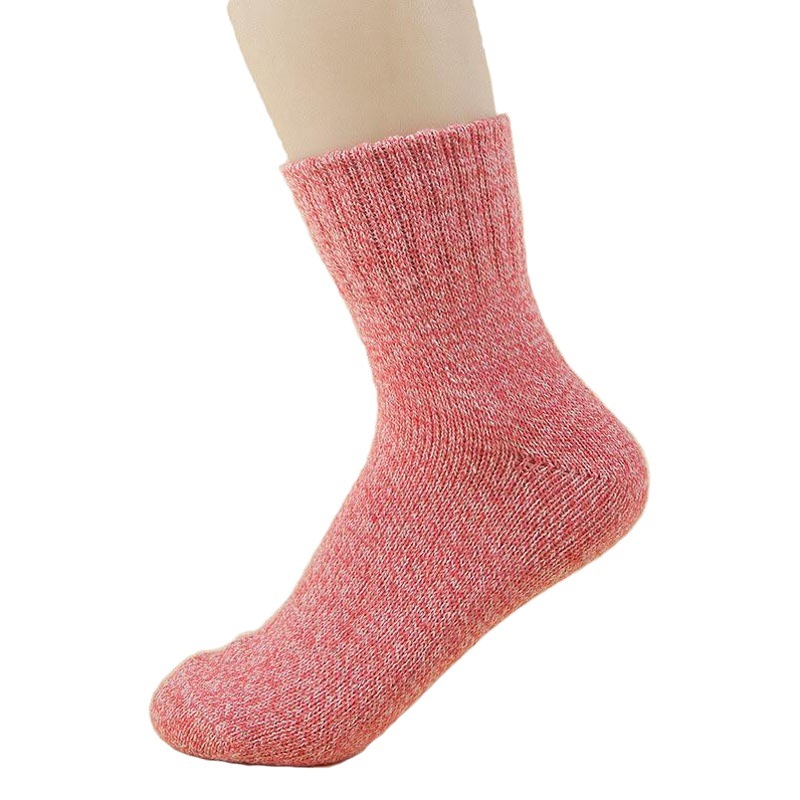 Strict selection of autumn and winter wool socks women's rabbit wool socks thickened warm cute flat solid color socks children's tube socks L2