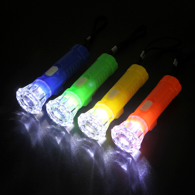 Mini crystal head small flashlight disposable LED lamp student flashlight household multi-purpose plastic flashlight wholesale