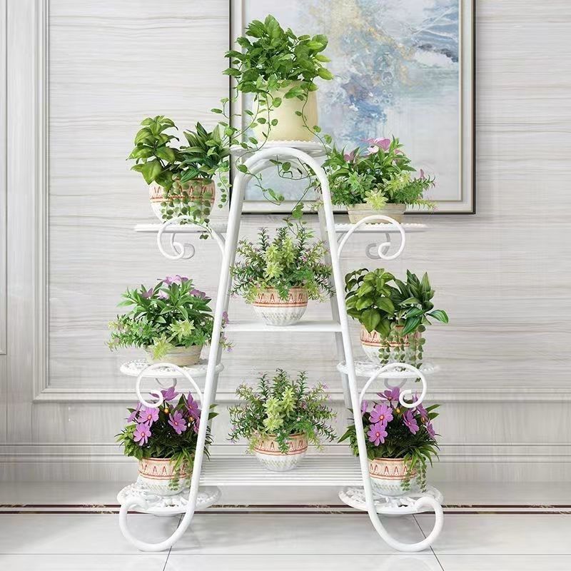Multi-Layer Flower Rack for Living Room Balcony Home European-Style Flower Rack Indoor Courtyard Floor-Standing Storage Iron Art Pothos Flower Pot Rack