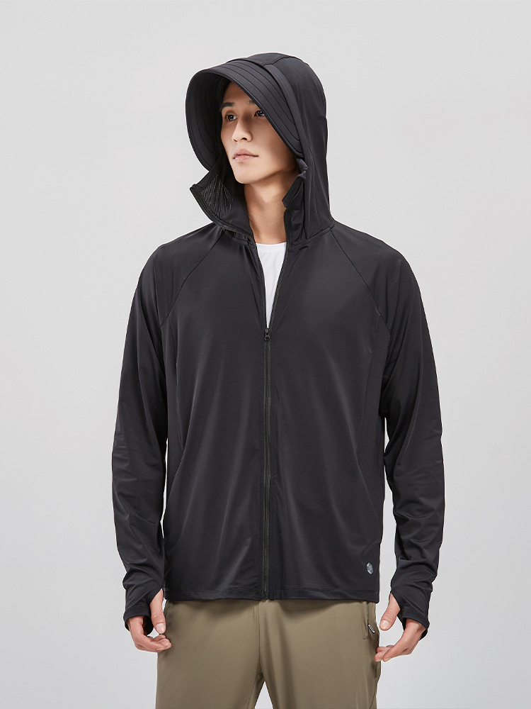 New sun protection clothing men's raw yarn Ice Silk sun protection clothing detachable big brim breathable UV-resistant sun protection clothing women