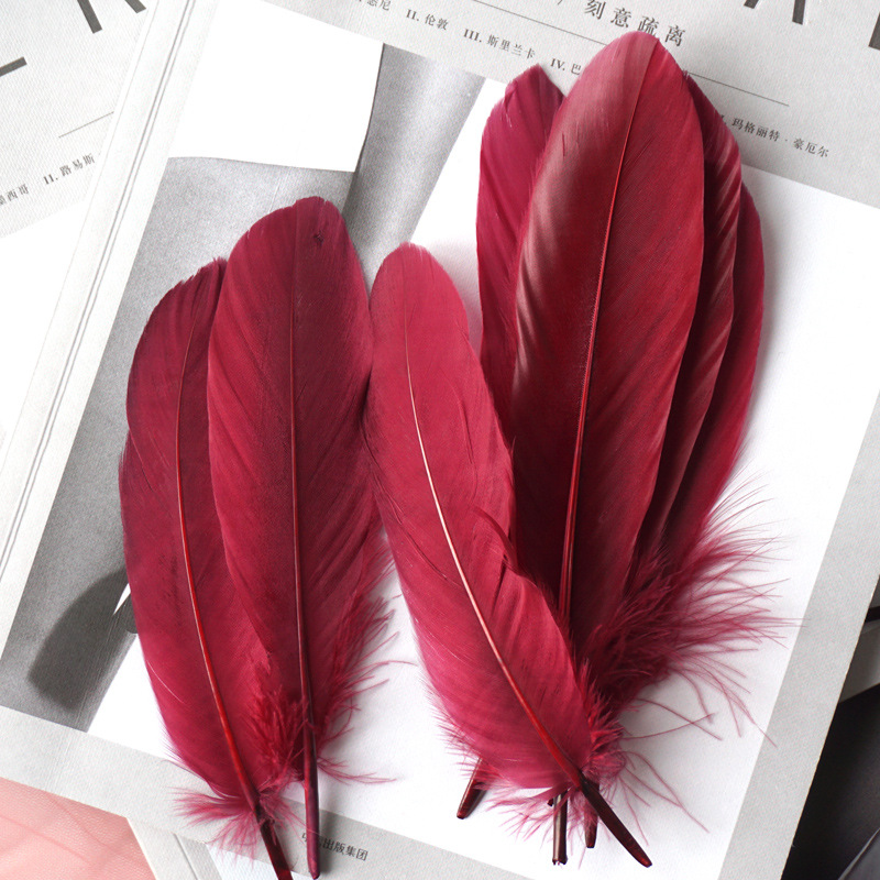 Picture of Feather color goose feather hard big floating dream catcher sunflower kindergarten handmade art class material wings decoration