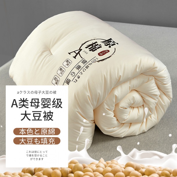 Class A mother and infant soybean fiber quilt thickened raw cotton warm winter quilt student dormitory spring and autumn quilt winter quilt wholesale