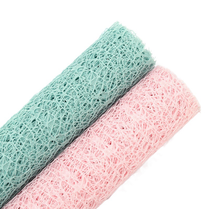 Floral flower wrapping paper rose bag flower net roll diy material wholesale bouquet packaging Korean jacquard net
