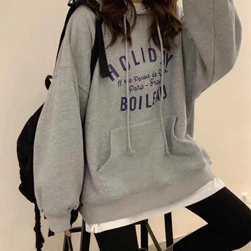 Picture of Hooded Sweatshirt Women's Autum Ins Super Hot 2025 Autum New Thin Loose Korean Style Trendy Cec Hoodie Popular Trend