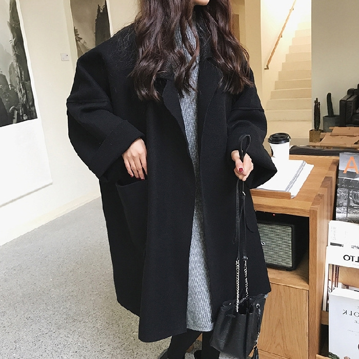 Picture of Cross-Border Women's Clothing 2025 Autumn and Winter New Woolen Outwear Korean Style Elegant Foreign Style Mid-Length Cape Woolen Outwear Trendy
