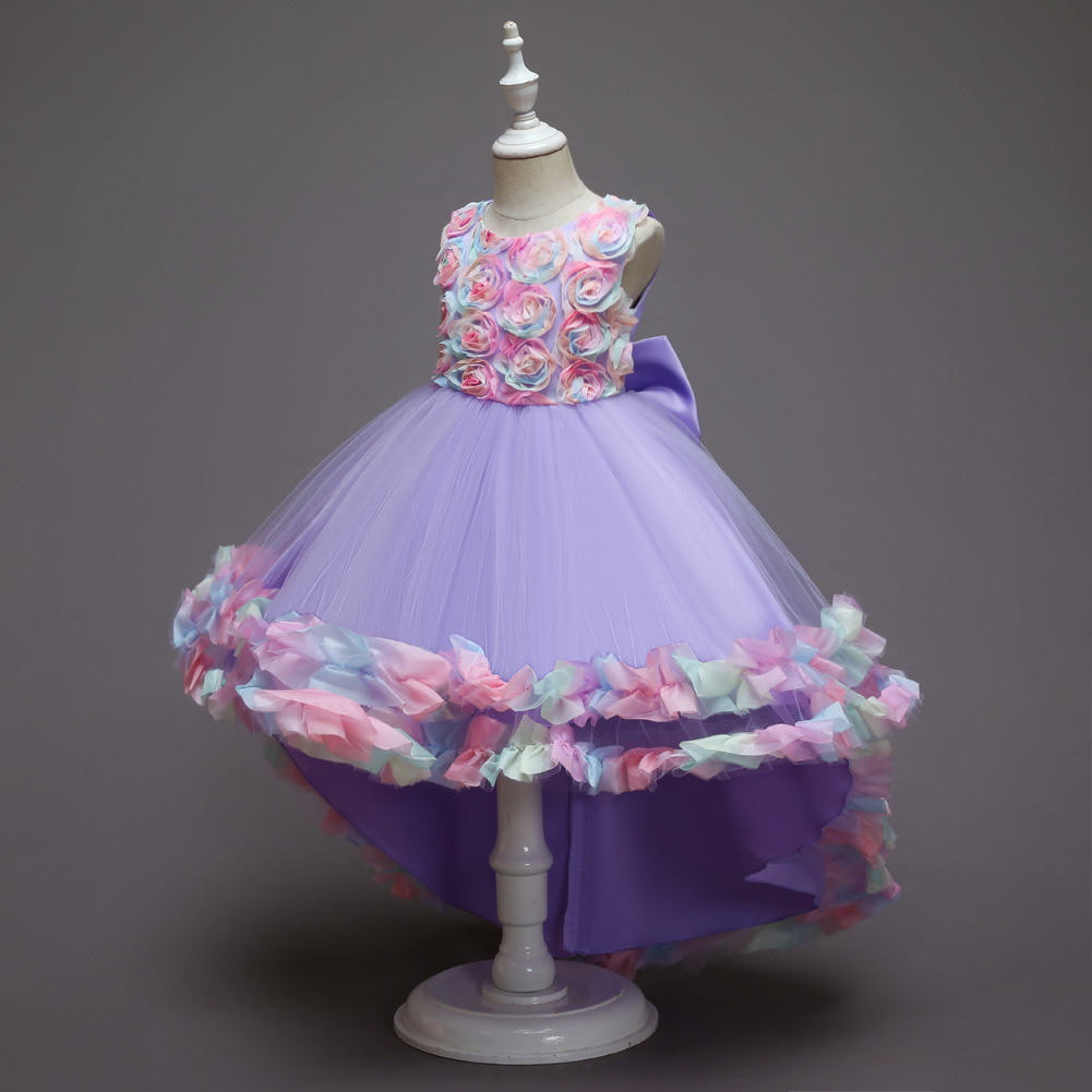 Picture of Amazon children's skirt children's colorful princess puffy wedding dress girls trailing dress Girls' dress