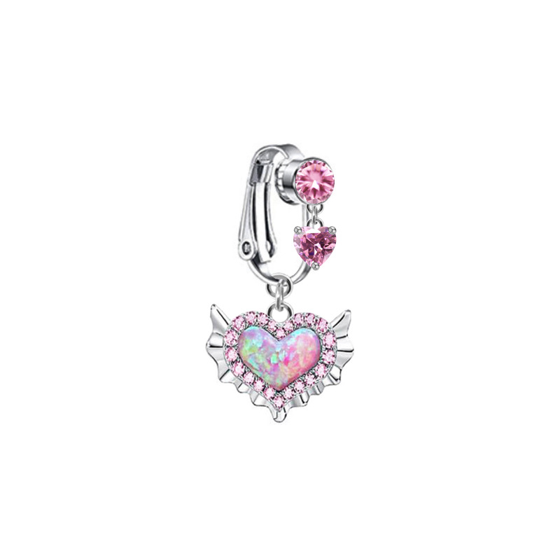 Picture of Gaby European and American Cross-Shaped Navel Ring Planet Moon Navel Ring Navel Ornament Rabbit Heart Non-Porous Navel Nail Ear Clip Dual Use