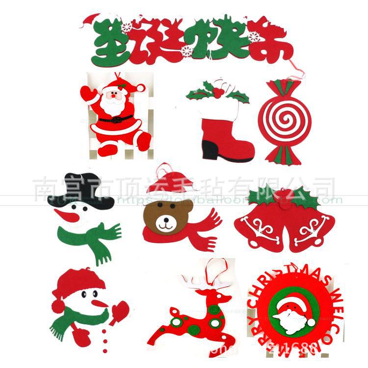 felt christmas tree decorations pendant non-woven christmas snowflake felt diy pendant christmas decoration supplies