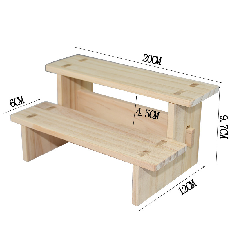 Picture of Solid Wood Ladder Display Rack Blind Box Storage Props Hand-Made Office Display Rack Bubble Mart Two-Yuan Jewelry Rack