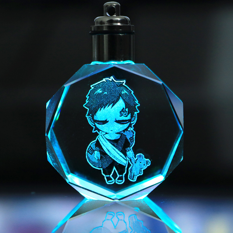 Picture of Naruto Peripheral Pendant Naruto Kakashi Sasuke I Ailuo Animation Luminous Crystal Keychain Wholesale
