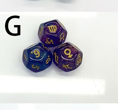 Picture of 12-sided two-color star symbol DICE twelve-sided constellation DICE D12 game Lucky Star throw sieve DICE