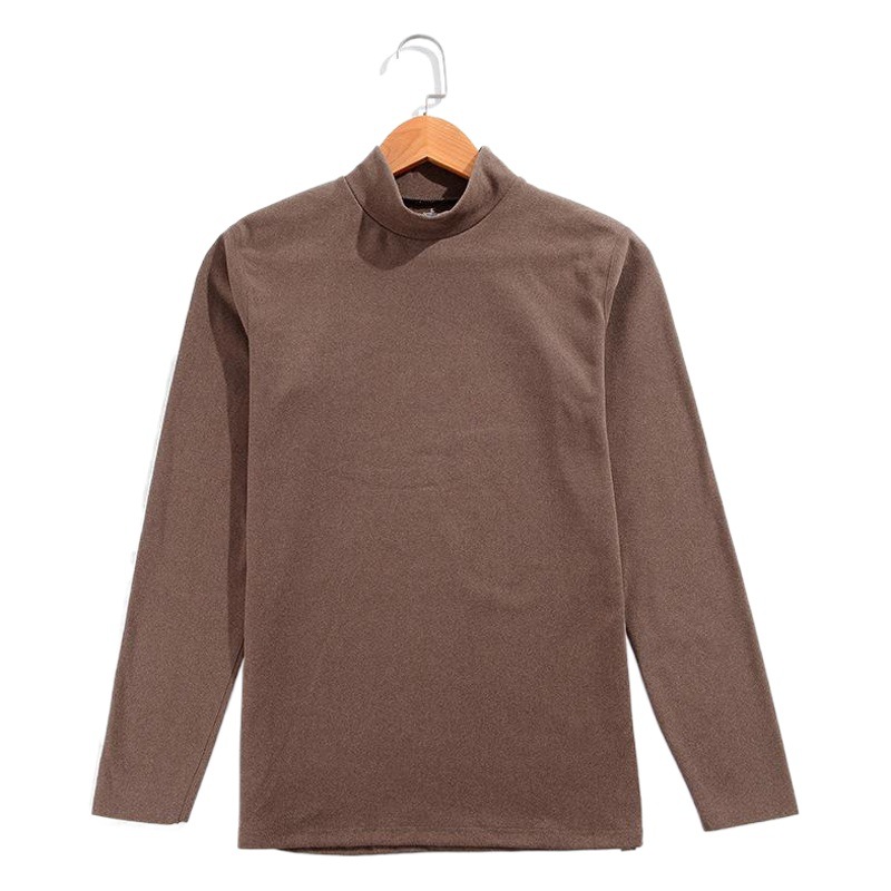 Autumn and winter half-high collar Korean double-sided velvet warm men's jacket thickened solid color double-sided velvet base shirt manufacturers wholesale