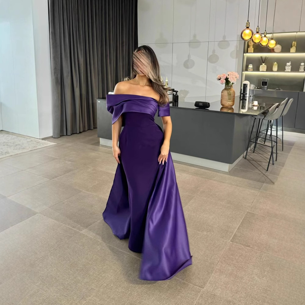 Picture of 2025 Spring Cross-Border European and American Middle East Foreign Trade Women's Clothing Independent Station Amazon Sexy Hip Covering Tube Top Tail Evening Dress