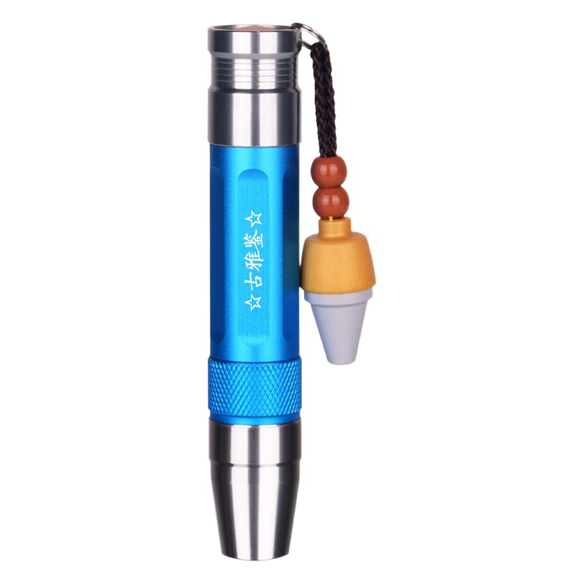 Triple Light Source Flashlight 18650 Aluminum Alloy Material for Identifying Jade, Beeswax, and Cultural Artifacts, Rechargeable with Fluorescent Agent