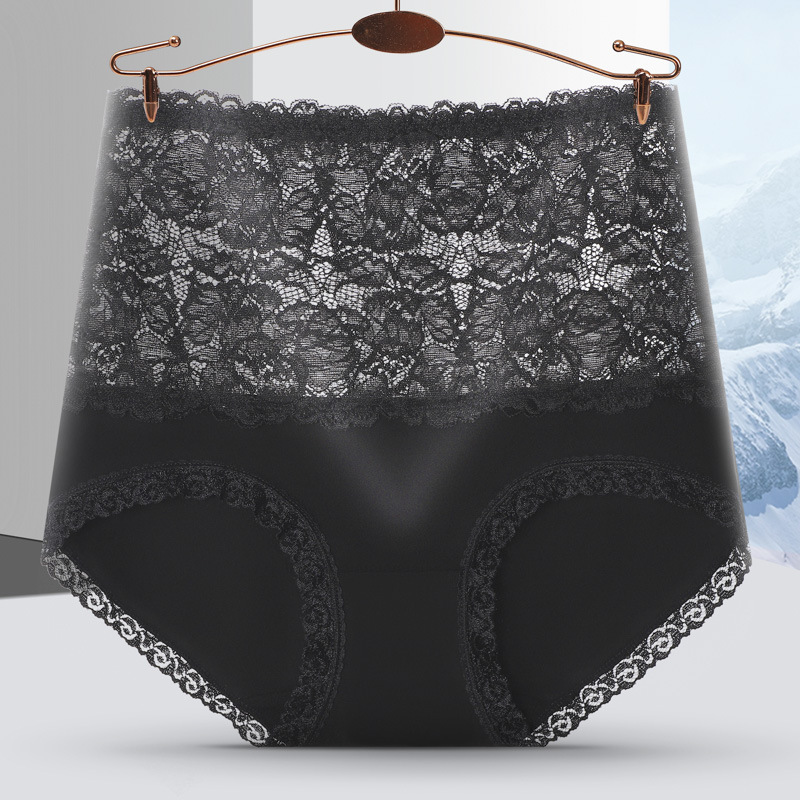Picture of High-Waisted Lace Underwear for Women, Butt Lifting Pants for Women, Pure Cotton Crotch Fat Mm, Large Size Briefs for Women