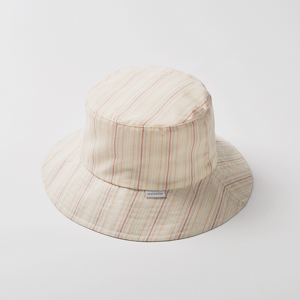 moinmlon Korean-style spring and summer striped fisherman hat baby sunshade cotton sun hat children breathable adjustable
