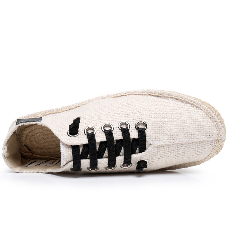 Picture of Linen Fisherman Shoes Summer Cloth Shoes Men's Soft Sole Men's Shoes Slip-on Chinese Style Men's Casual Beijing Canvas Shoes