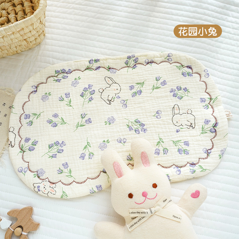 Picture of Sweat-Absorbent and Non-Stuffy Cartoon Kidsren's Pillow, Soft and Breathable Eight-Layer Gauze Baby Pillow, Cloud Pillow, Newborn Category a