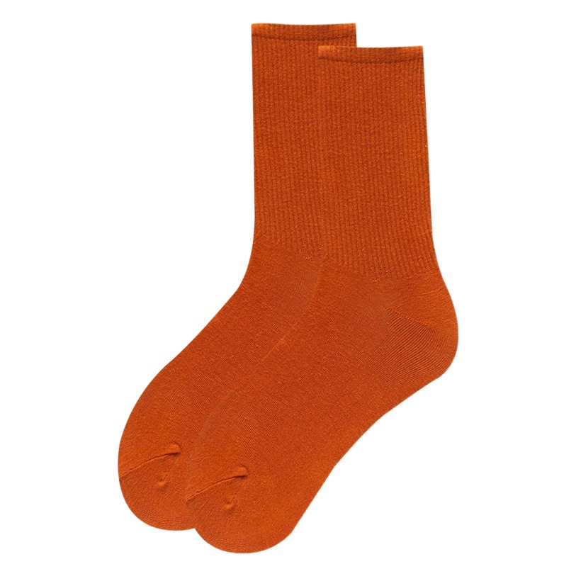 Candy Color Socks Women's Mid-Calf Socks Ins Trendy Pile Socks Japanese Style Combed Cotton Spring and Summer Long Pure Color Sports Socks for Women