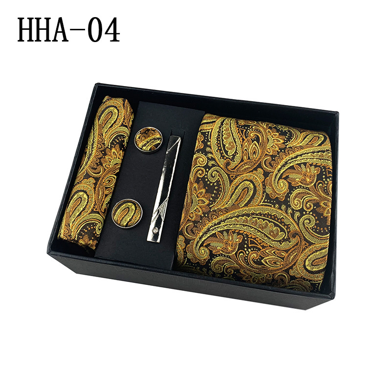 Picture of Factory Wholesale Men's Tie Business Dress Wedding Photo Suit Accessories Tie Cufflinks Square Tie Gift Box