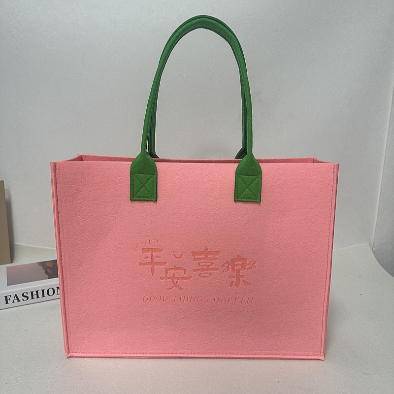 Picture of In-Stock Wholesale Mid-Autumn Felt Bags with Traditional Chinese Style, Various Styles Available, Thickened Large-Capacity Felt Tote Bags