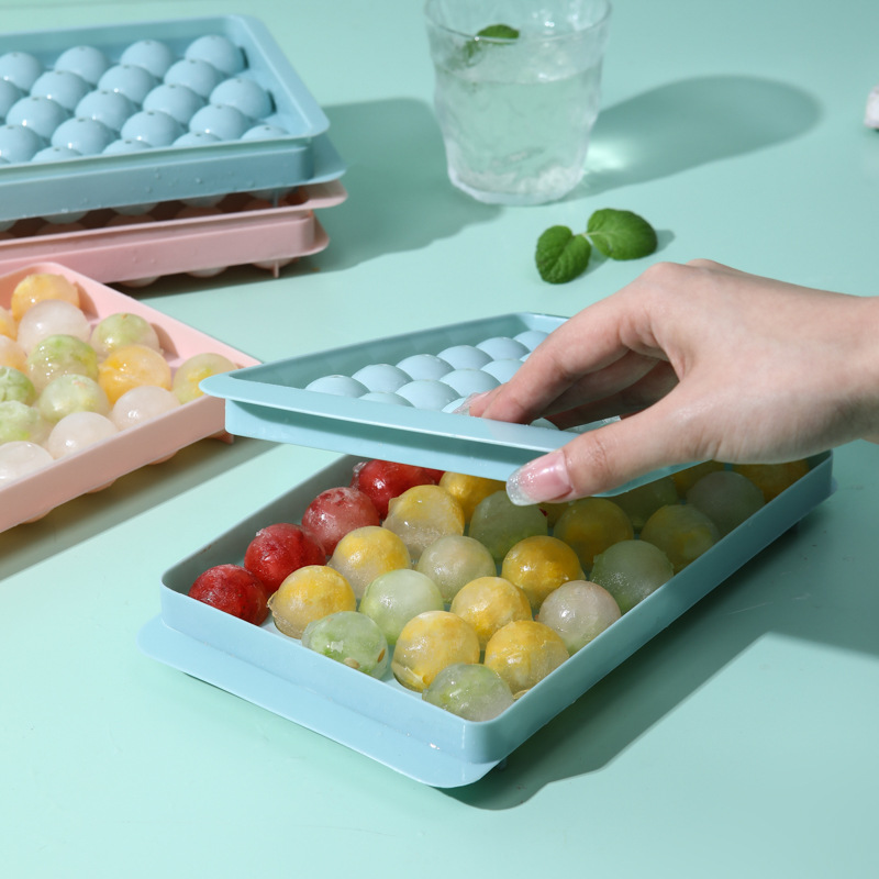 Picture of Ice Tray Quick-Freezing Ice Maker Box for Home Use, Refrigerator Ice Ball Mold with Lid, DIY Spherical Ice Cube Mold, Quick-Freezing Magic Tool