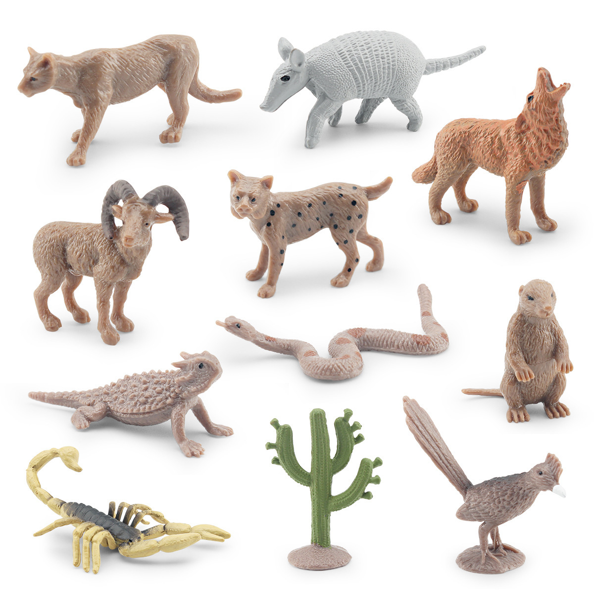 Cross-border simulation desert animal model rattlesnake Cougar Groundhog coyote scorpion cactus desktop decoration