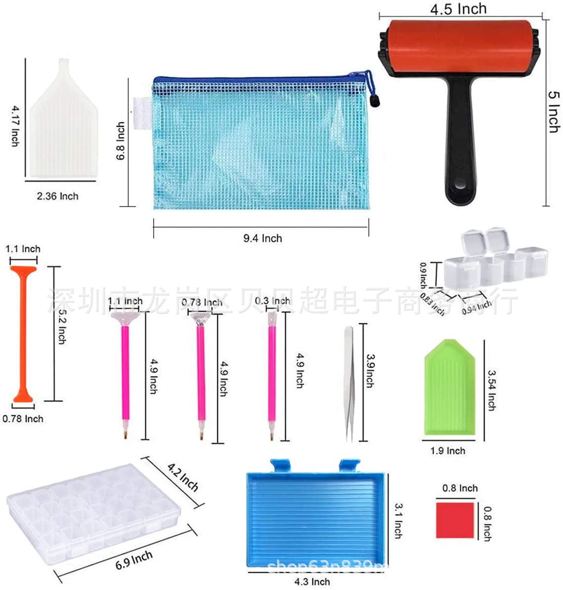 Picture of 22 piece set diamond painting tools diamond embroidery box 5D diamond accessories DIY art craft diamond needle pen