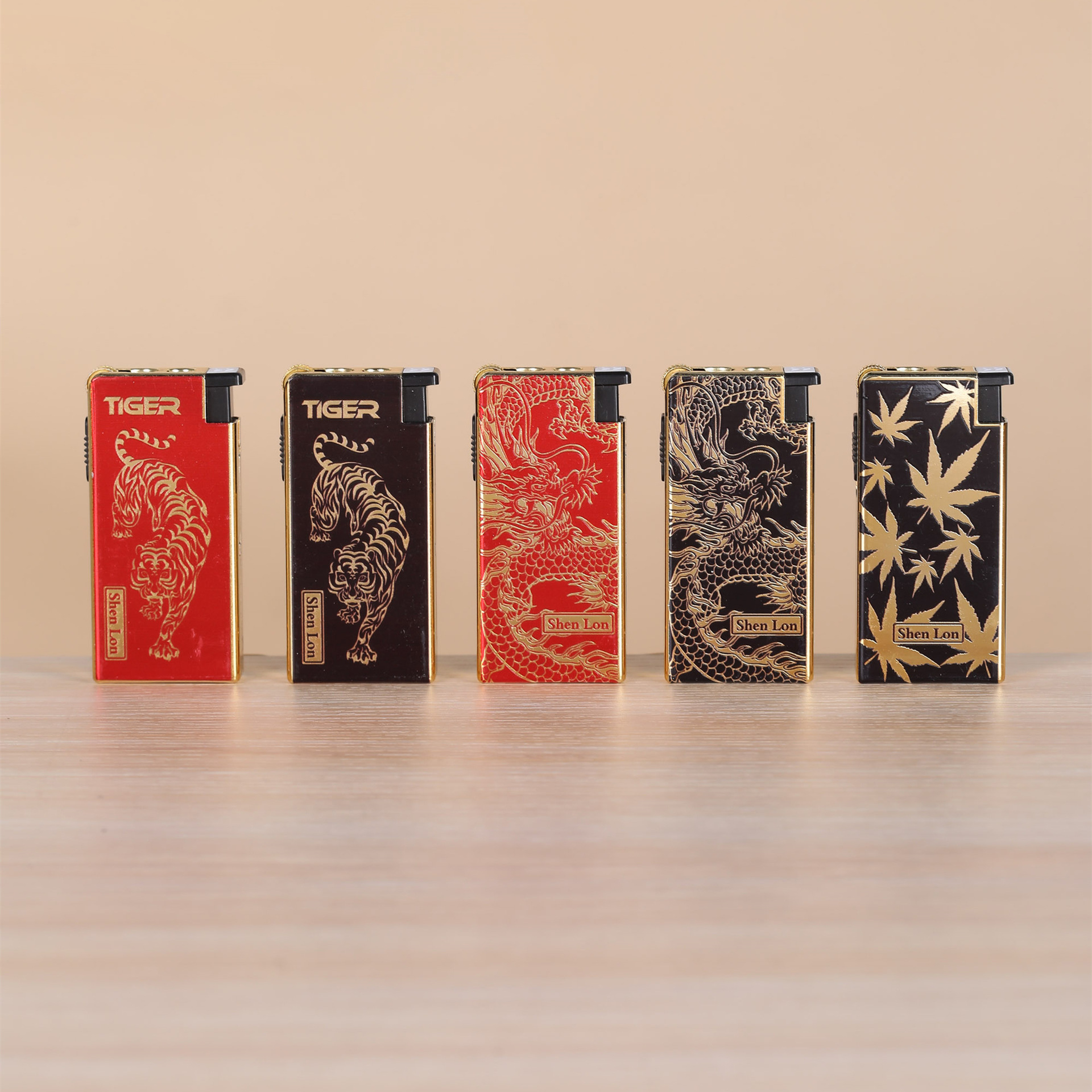 Shenlong Lighter Factory Wholesale F58 Metal Double Fire Lighter Creative High-grade Windproof Straight-forward One-piece Lighter