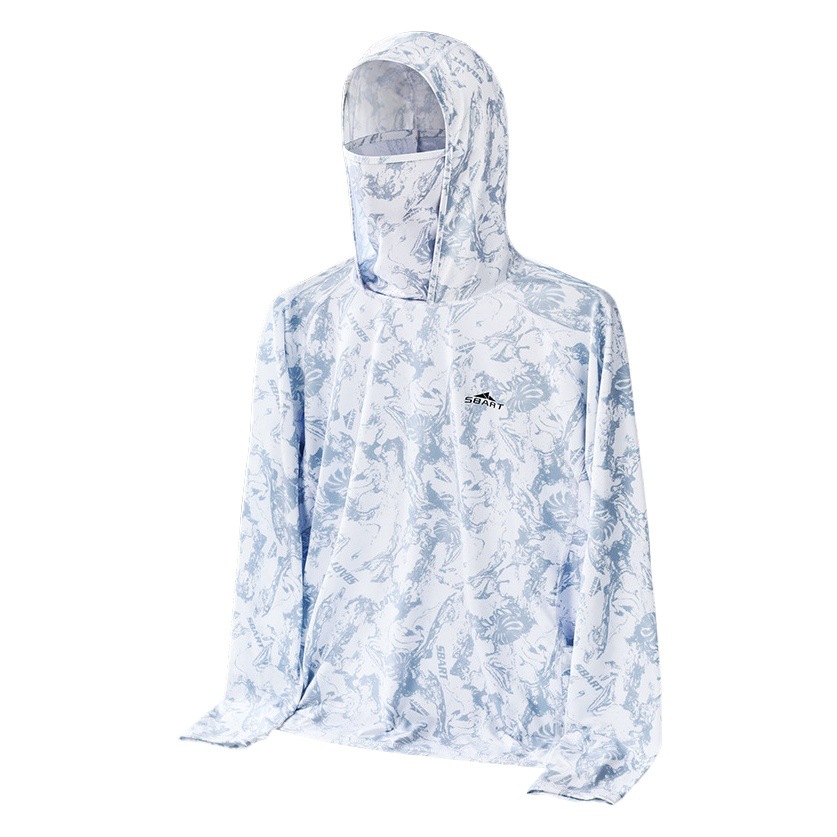 Summer Outdoor Sunscreen Clothing Ice-sensitive Hooded Jacket Breathable UV-resistant Ice Silk Quick-drying Loose Sunscreen Fishing Clothing