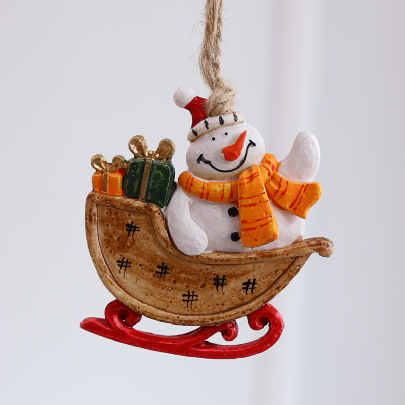 Christmas Tree Old Man Snowman Pendant Scene Layout DIY Material Package Holiday Props Accessories Decoration Pendant