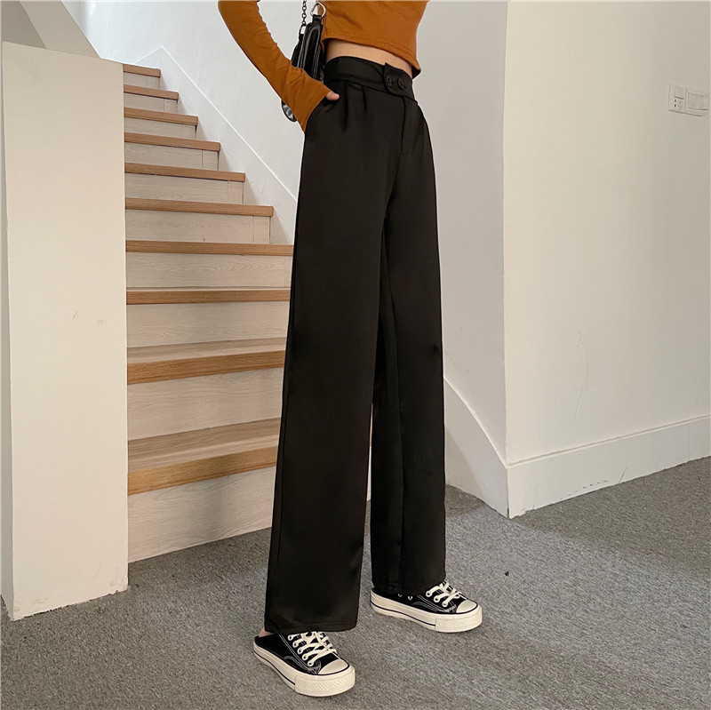 Picture of Wide leg pants women's 2023 autumn new Korean version of high waist drape suit pants retro student casual pants women's wholesale