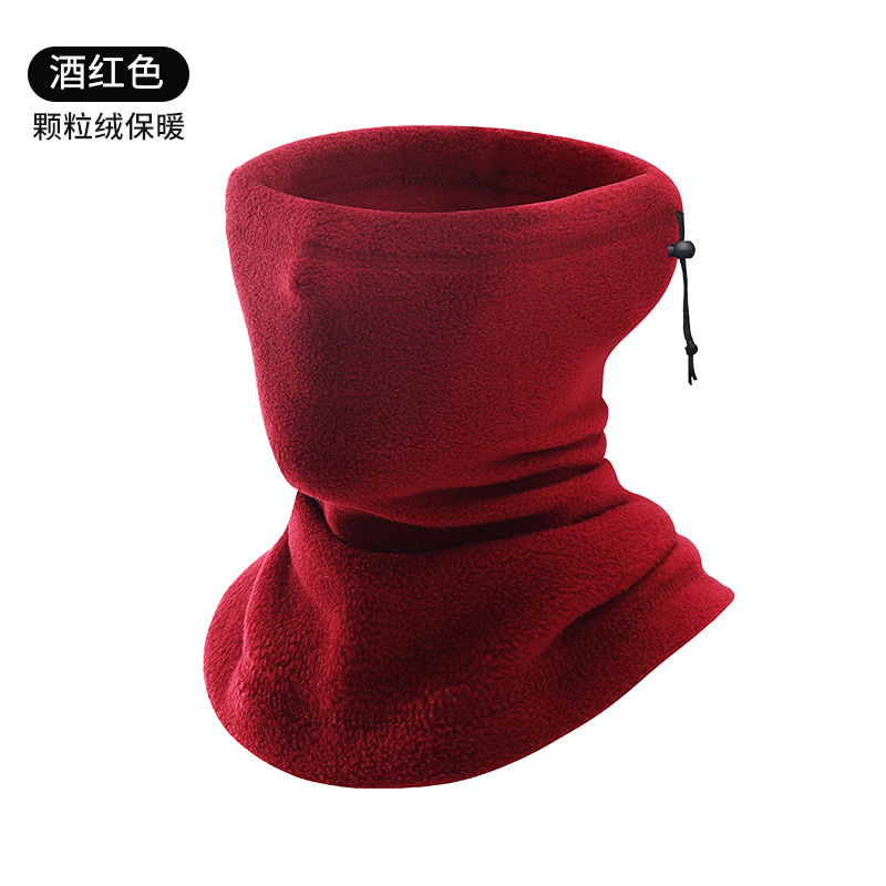 Picture of Outdoor Warm Neck Scarf Fleece Ski Mask Polar Fleece Cycling Windproof Hat Drawstring Thickened Neck Scarf Autumn and Winter