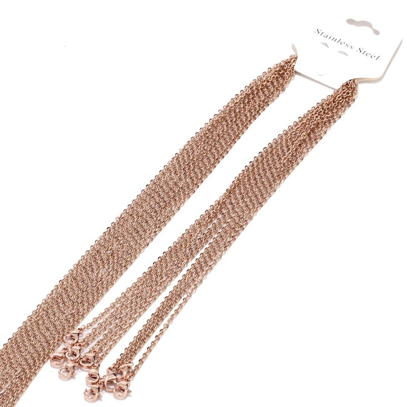 Picture of Wholesale Hanging Chain Cross Chain Flat O Chain O-Shaped Chain Thin Chain Pendant Necklace Lobster Clasp Accessories