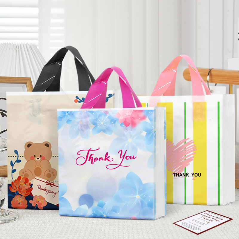 New Foldableing Handbag Clothing Store Plastic Bag with Printed Logo Clothing Store Bag Gift Packaging Bag Shopping Bag