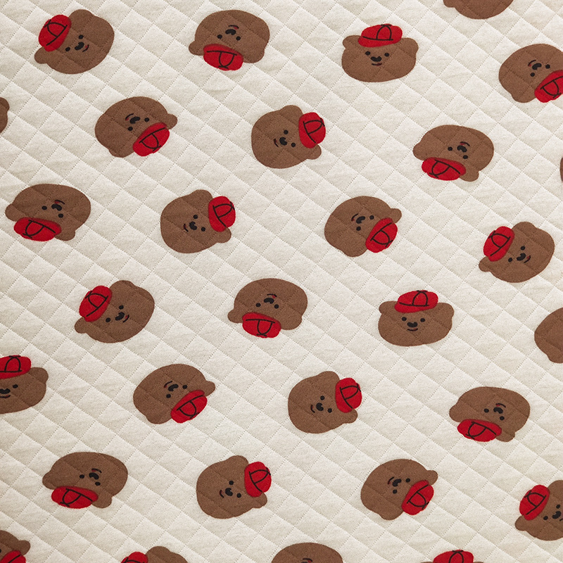 Picture of Original White Diamond Lattice Jacquard Air Layer Printed Baby Quilted Fabric Baby Jumpsuit Sleeping Bag Quilted Fabric