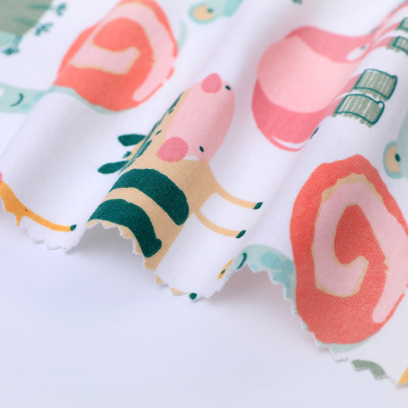 Picture of Kilogram price Class A cotton wool cloth printed double-sided knitted printed cloth baby T-shirt saliva towel clothing fabric