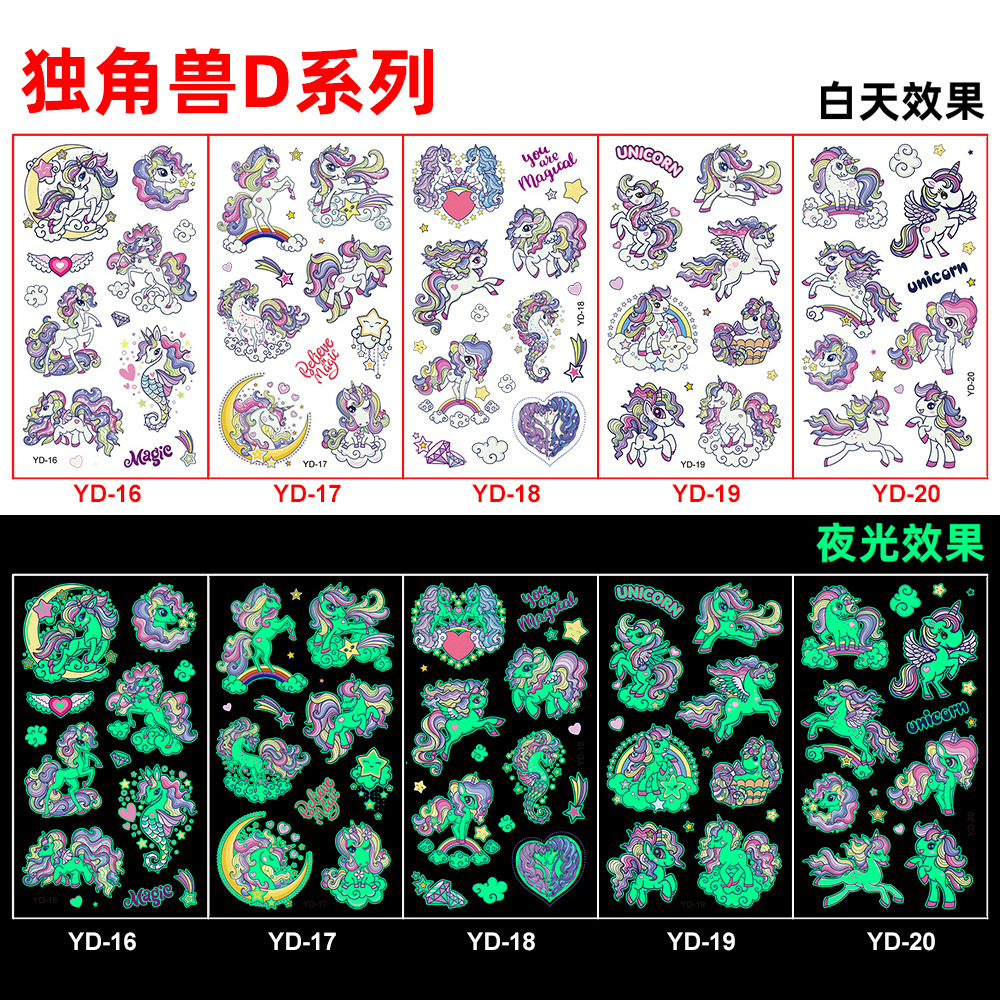 Picture of Amazon New Luminous tattoo Sticker Kids Cartoon Bonus Party Gift tattoo Cross Border Temporary Sticker