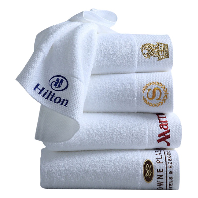 Picture of Five-star hotel bath towel hotel bed & breakfast towel cotton absorbent pure cotton white Hilton hotel towel wholesale