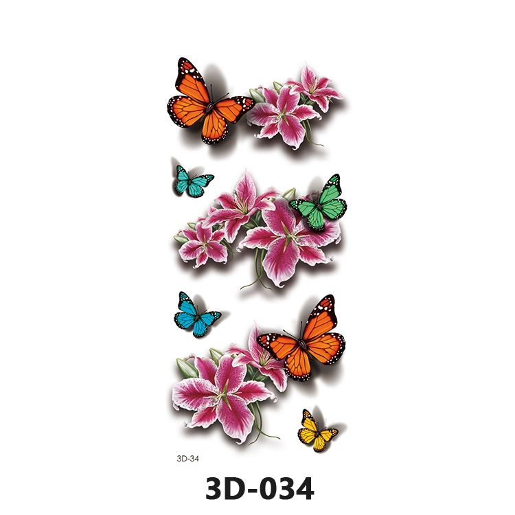 Picture of Spot Wholesale 3D Butterfly Waterproof Sweat Female Stereo Artificial Creative Temporary Stickers European and American Cross-Border Butterfly Tattoo Stickers