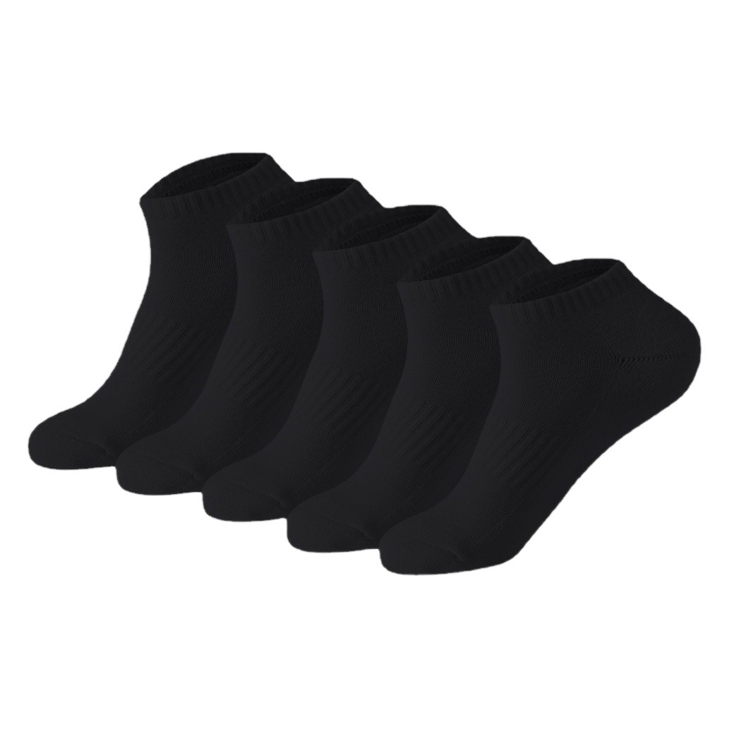 Zhuji Black Socks Men's Short Socks Sweat Absorbing Odor-proof Xinjiang Cotton Mid-barrel Sports Solid Color Autumn and Winter Stockings