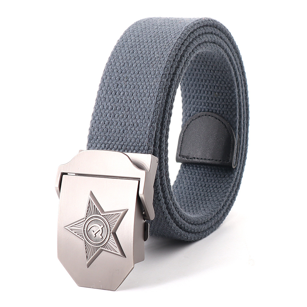 Picture of Soviet Union military emblem canvas belt belt thickened men's outdoor jeans tactical alloy manufacturers wholesale