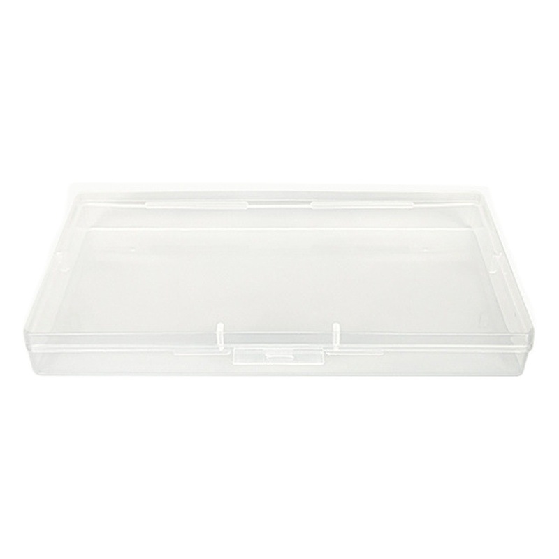 Rectangular Single Lock Clamshell Storage Box Fishing Gear Stationery Transparent Packaging Box Ring Earring Paper Paperclip Storage Box