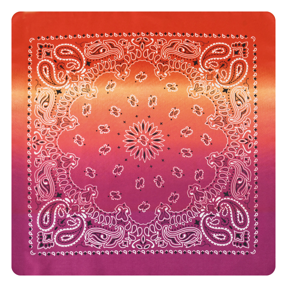 Picture of Cross-border wholesale polyester double cashew gradient riding bandana headscarf outdoor hip hop square scarf wholesale