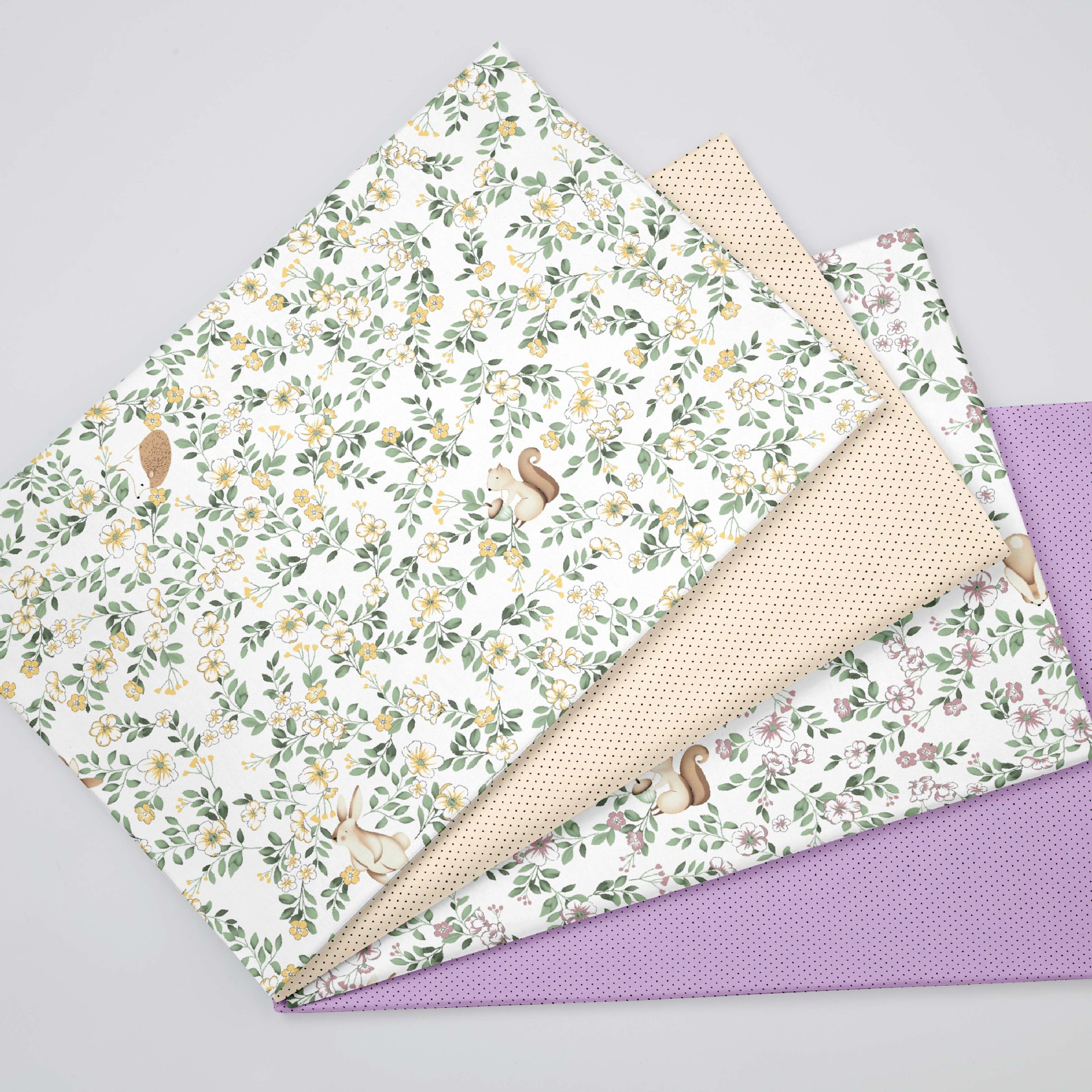Wholesale Supply of 133*72 Twill Printed Fabric Cartoon Flower 40 Count Cotton Fabric 1.6m Width