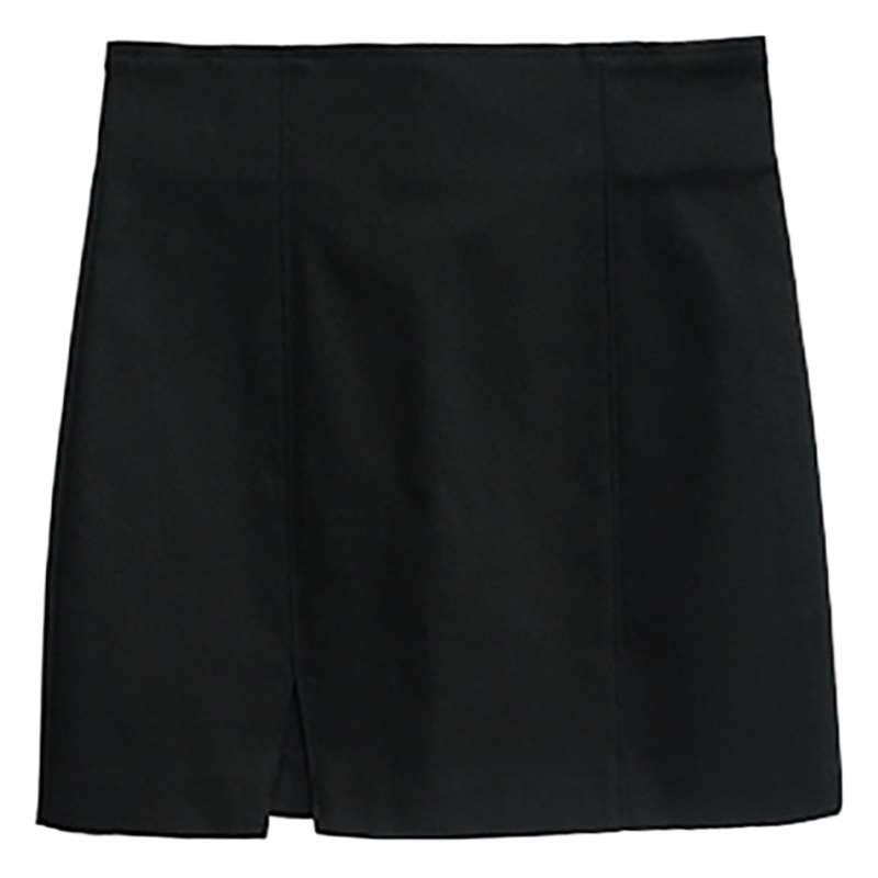 Black Skirt Women's Spring and Summer 2021 New Arrival Irregular Split Hip Skirt Short High Waist Slimming Short Skirt