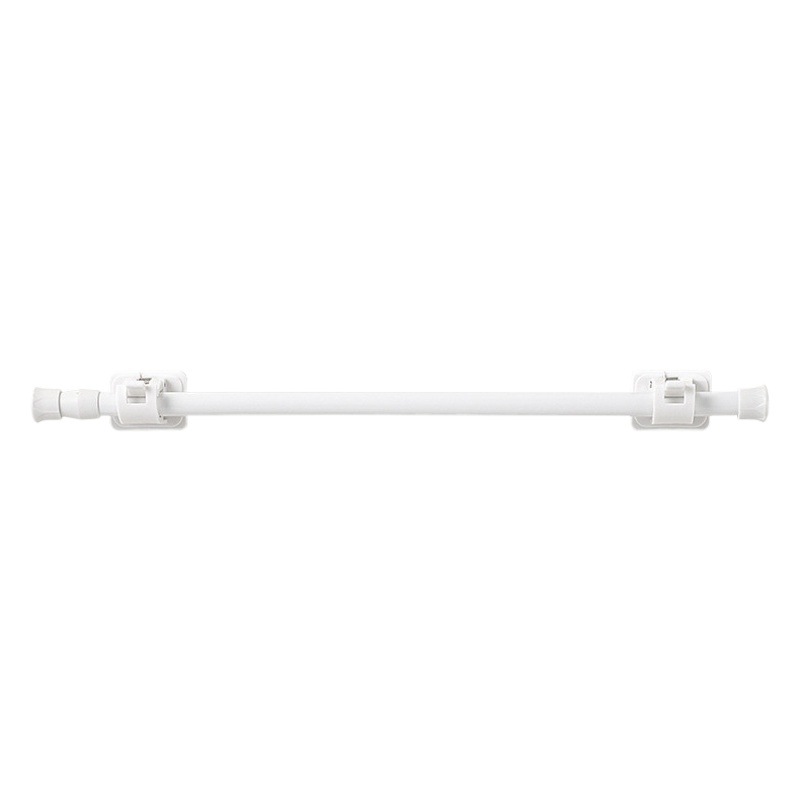 White paint non-perforated curtain telescopic rod kitchen water shoe cabinet layered Rod bathroom curtain rod clip hook support frame
